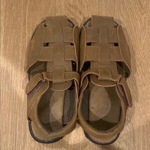 Sun San Brown Leather Kids Sandals - Size 3